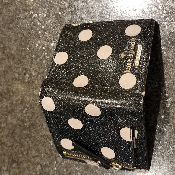 Kate Spade Black Cream Polka Dot Mini Wallet - Picture 5 of 5
